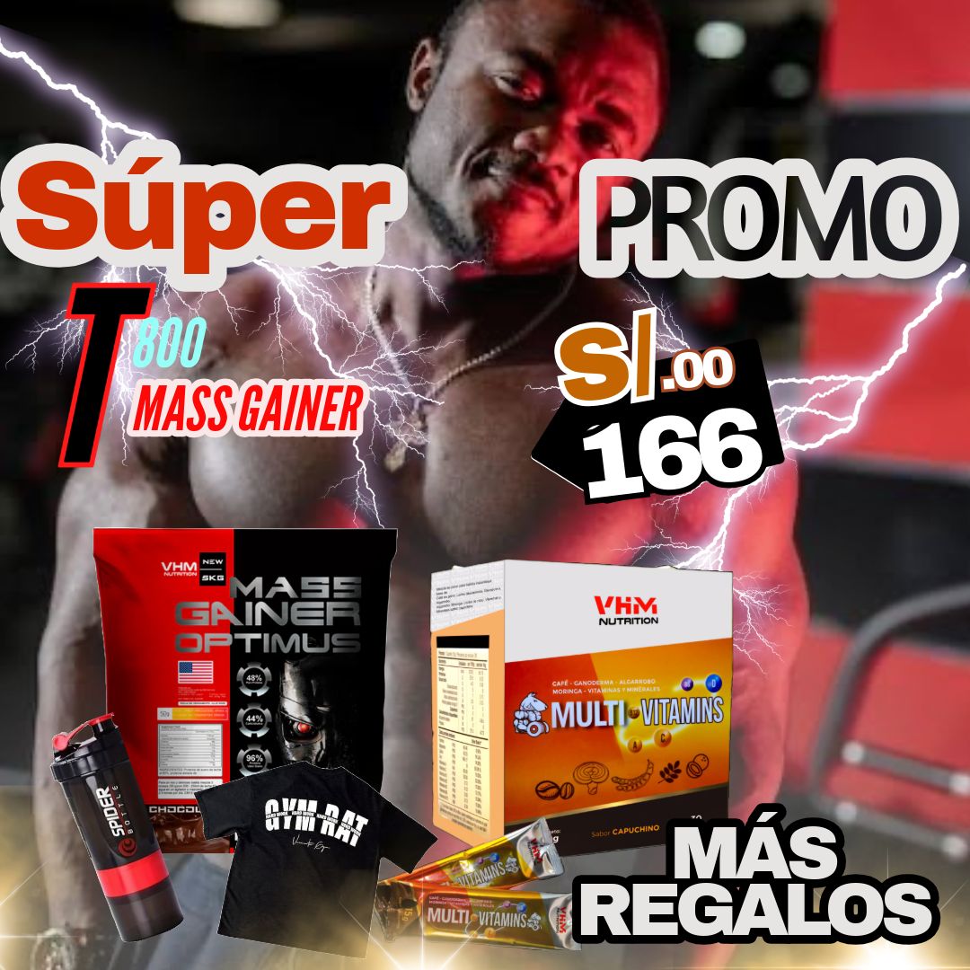 T800 MASS GAINER MÁS MULTIVITAMINICO GANODERMA Y MORINGA
